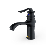 Product: Dartford Basin Bathroom Faucet - Single Hole / Single Handle w/Matching Pop-Up Drain, Matte Black