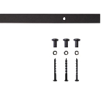 Product: 4 Foot Rolling Mini-Barn Door Rail Kit, Black Finish - Flat Steel Rail